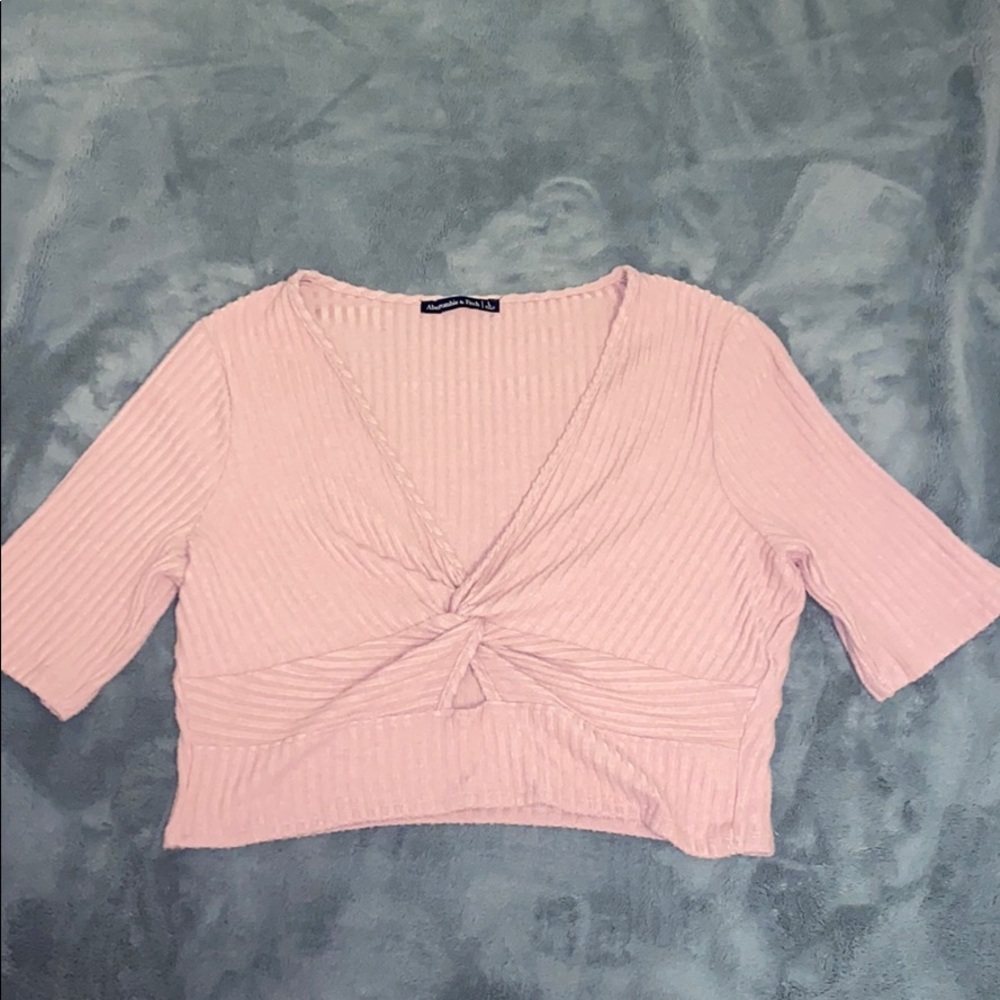 Abercrombie Mauvy Pink crop top